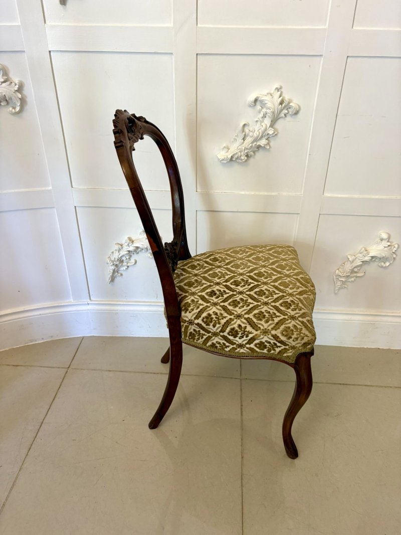 Outstanding Quality Antique Victorian Set of Six Carved Walnut Dining Chairs - Image 6